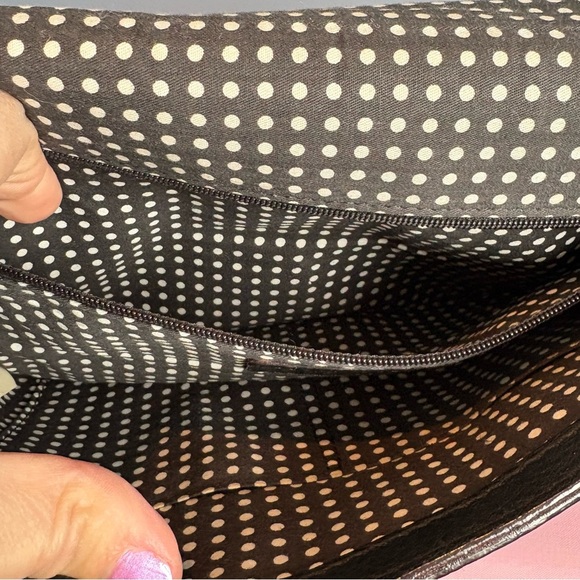 Kate Spade Black Leather Envelope Crossbody Purse w/ Gold Chain Strap EUC - Picture 8 of 10